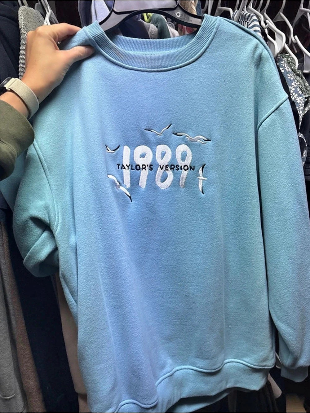 Taylor Swift 1989 (Taylor's Version) Crewneck Sweatshirt Blue XL